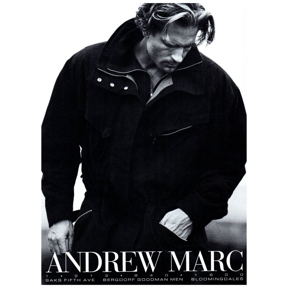 1993 Andrew Marc Clothing Vintage Print Ad Coat Outerwear 90s Fashion Wall Art